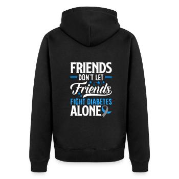 T1D Diabetes Type 1 Diabetic Gift - Unisex Premium Organic Zip Hoodie - black - Back - Nico (187cm)