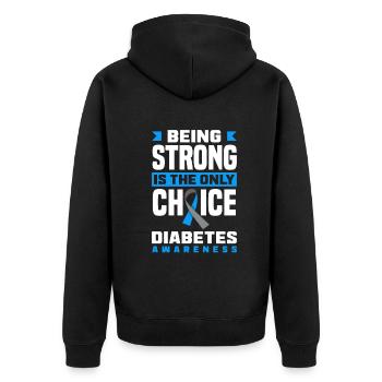 T1D Diabetes Type 1 Diabetic Gift - Unisex Premium Organic Zip Hoodie - black - Back - Nico (187cm)