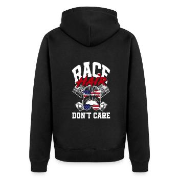 Lustiges Autorennen Auto Rennen Geschenk - Unisex Premium Bio Zip Hoodie - Schwarz - Hinten - Nico (187cm)