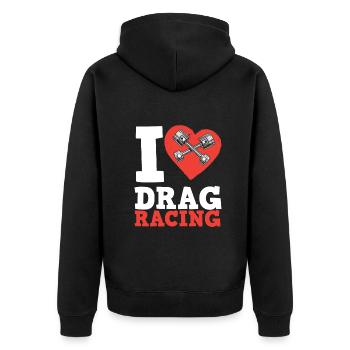 Lustiges Autorennen Auto Rennen Geschenk - Unisex Premium Bio Zip Hoodie - Schwarz - Hinten - Nico (187cm)