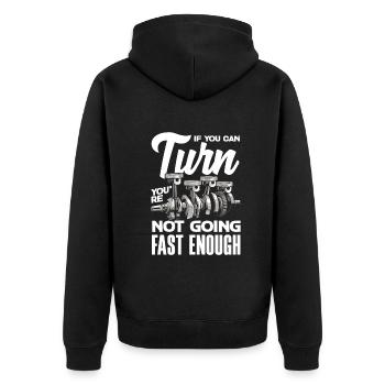 Lustiges Autorennen Auto Rennen Geschenk - Unisex Premium Bio Zip Hoodie - Schwarz - Hinten - Nico (187cm)