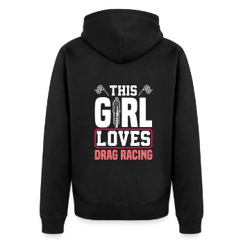 Lustiges Autorennen Auto Rennen Geschenk - Unisex Premium Bio Zip Hoodie - Schwarz - Hinten - Nico (187cm)