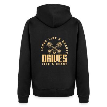 Lustiges Autorennen Auto Rennen Geschenk - Unisex Premium Bio Zip Hoodie - Schwarz - Hinten - Nico (187cm)