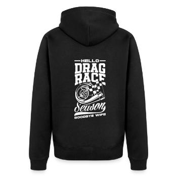 Lustiges Autorennen Auto Rennen Geschenk - Unisex Premium Bio Zip Hoodie - Schwarz - Hinten - Nico (187cm)