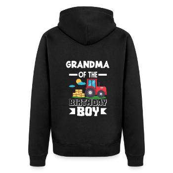 Mamie de Birthday Girl Tractor - Veste à capuche bio Premium Unisexe - noir - Dos - Nico (187cm)