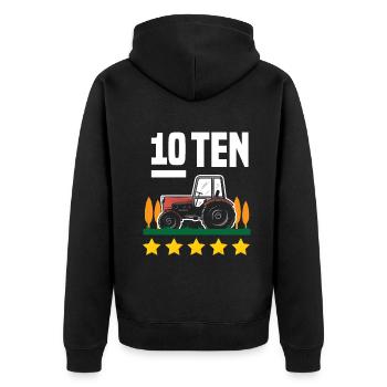 10e anniversaire tracteur 10 ans anniversaire chemise - Veste à capuche bio Premium Unisexe - noir - Dos - Nico (187cm)