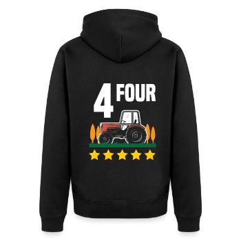4e anniversaire tracteur 4 ans chemise d’anniversaire - Veste à capuche bio Premium Unisexe - noir - Dos - Nico (187cm)