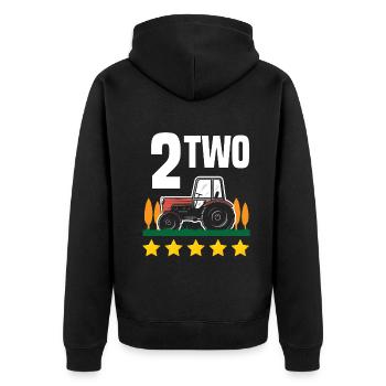 2ème anniversaire tracteur 2 ans chemise d’anniversaire - Veste à capuche bio Premium Unisexe - noir - Dos - Nico (187cm)