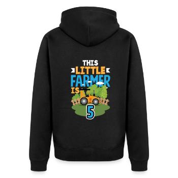 5e anniversaire tracteur 5 ans anniversaire chemise - Veste à capuche bio Premium Unisexe - noir - Dos - Nico (187cm)