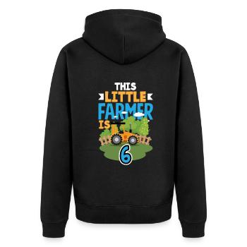 6e anniversaire tracteur 6 ans anniversaire chemise - Veste à capuche bio Premium Unisexe - noir - Dos - Nico (187cm)