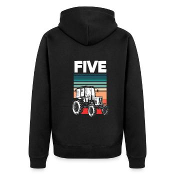 5e anniversaire tracteur 5 ans anniversaire chemise - Veste à capuche bio Premium Unisexe - noir - Dos - Nico (187cm)