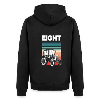 8e anniversaire tracteur 8 ans chemise d’anniversaire - Veste à capuche bio Premium Unisexe - noir - Dos - Nico (187cm)