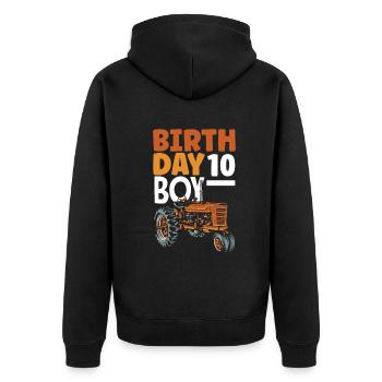 10e anniversaire tracteur 10 ans anniversaire chemise - Veste à capuche bio Premium Unisexe - noir - Dos - Nico (187cm)