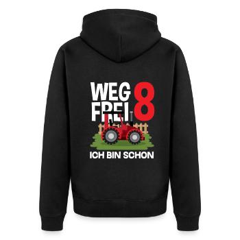 8e anniversaire tracteur 8 ans chemise d’anniversaire - Veste à capuche bio Premium Unisexe - noir - Dos - Nico (187cm)