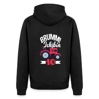10. Geburtstag Traktor 10 Jahre Geburtstagsshirt - Unisex Premium Bio Zip Hoodie - Schwarz - Hinten - Nico (187cm)