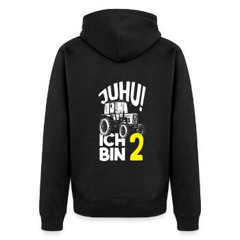 2. Geburtstag Traktor 2 Jahre Geburtstagsshirt - Unisex Premium Bio Zip Hoodie - Schwarz - Hinten - Nico (187cm)
