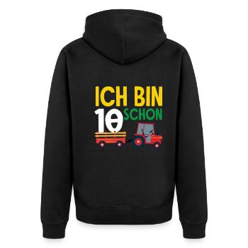 10e anniversaire tracteur 10 ans anniversaire chemise - Veste à capuche bio Premium Unisexe - noir - Dos - Nico (187cm)