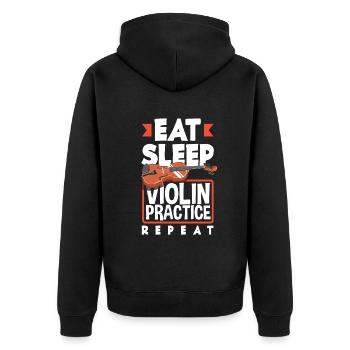 Violin Violin Violinist Violin Player - Unisex Premium Organic Zip Hoodie - black - Back - Nico (187cm)