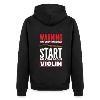 Violin Violin Violinist Violin Player - Unisex Premium Organic Zip Hoodie - black - Back - Nico (187cm)