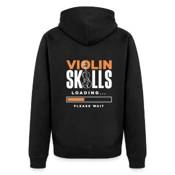 Geige Violine Geigenspieler Violinenspieler - Unisex Premium Bio Zip Hoodie - Schwarz - Hinten - Nico (187cm)