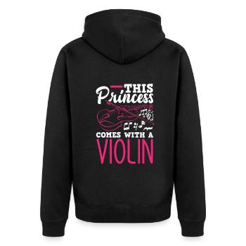 Violin Violin Violinist Violin Player - Unisex Premium Organic Zip Hoodie - black - Back - Nico (187cm)