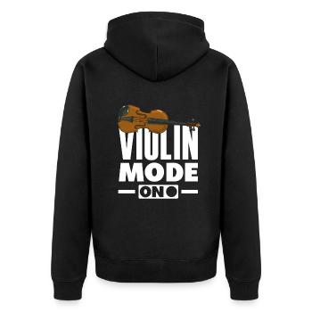 Geige Violine Geigenspieler Violinenspieler - Unisex Premium Bio Zip Hoodie - Schwarz - Hinten - Nico (187cm)