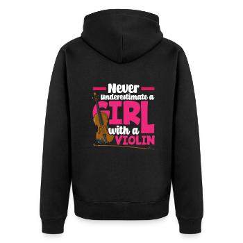 Violin Violin Violinist Violin Player - Unisex Premium Organic Zip Hoodie - black - Back - Nico (187cm)