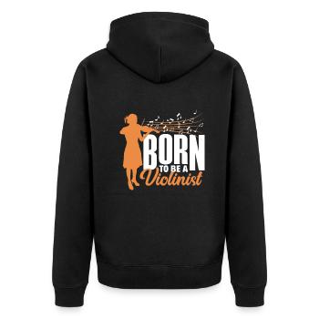 Geige Violine Geigenspieler Violinenspieler - Unisex Premium Bio Zip Hoodie - Schwarz - Hinten - Nico (187cm)