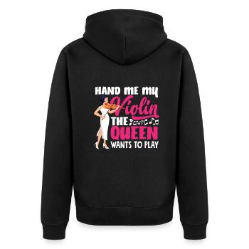 Geige Violine Geigenspieler Violinenspieler - Unisex Premium Bio Zip Hoodie - Schwarz - Hinten - Nico (187cm)