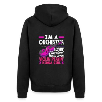 Violin Violin Violinist Violin Player - Unisex Premium Organic Zip Hoodie - black - Back - Nico (187cm)