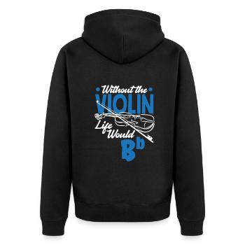 Geige Violine Geigenspieler Violinenspieler - Unisex Premium Bio Zip Hoodie - Schwarz - Hinten - Nico (187cm)