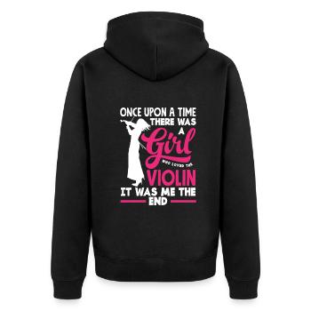 Geige Violine Geigenspieler Violinenspieler - Unisex Premium Bio Zip Hoodie - Schwarz - Hinten - Nico (187cm)