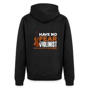 Geige Violine Geigenspieler Violinenspieler - Unisex Premium Bio Zip Hoodie - Schwarz - Hinten - Nico (187cm)