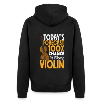 Geige Violine Geigenspieler Violinenspieler - Unisex Premium Bio Zip Hoodie - Schwarz - Hinten - Nico (187cm)