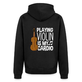 Violin Violin Violinist Violin Player - Unisex Premium Organic Zip Hoodie - black - Back - Nico (187cm)