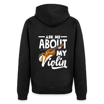 Geige Violine Geigenspieler Violinenspieler - Unisex Premium Bio Zip Hoodie - Schwarz - Hinten - Nico (187cm)
