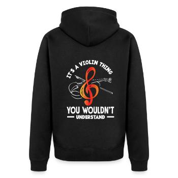 Violin Violin Violinist Violin Player - Unisex Premium Organic Zip Hoodie - black - Back - Nico (187cm)