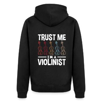 Violin Violin Violinist Violin Player - Unisex Premium Organic Zip Hoodie - black - Back - Nico (187cm)