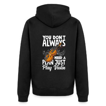 Geige Violine Geigenspieler Violinenspieler - Unisex Premium Bio Zip Hoodie - Schwarz - Hinten - Nico (187cm)