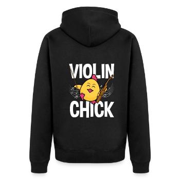 Geige Violine Geigenspieler Violinenspieler - Unisex Premium Bio Zip Hoodie - Schwarz - Hinten - Nico (187cm)