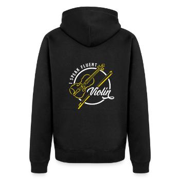 Geige Violine Geigenspieler Violinenspieler - Unisex Premium Bio Zip Hoodie - Schwarz - Hinten - Nico (187cm)