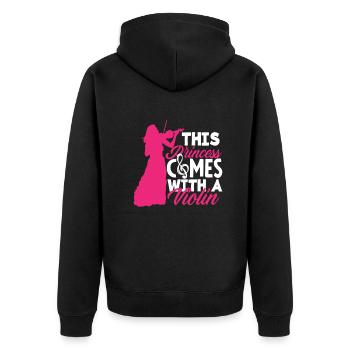 Geige Violine Geigenspieler Violinenspieler - Unisex Premium Bio Zip Hoodie - Schwarz - Hinten - Nico (187cm)