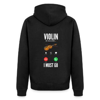 Geige Violine Geigenspieler Violinenspieler - Unisex Premium Bio Zip Hoodie - Schwarz - Hinten - Nico (187cm)