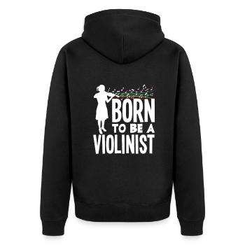 Geige Violine Geigenspieler Violinenspieler - Unisex Premium Bio Zip Hoodie - Schwarz - Hinten - Nico (187cm)