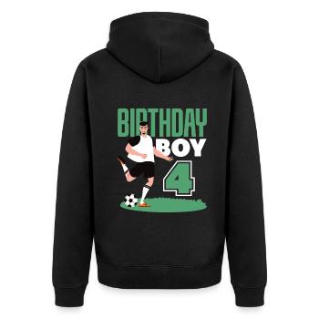 4e anniversaire 4 ans de football joueur de football - Veste à capuche bio Premium Unisexe - noir - Dos - Nico (187cm)