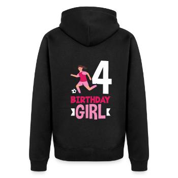 4e anniversaire 4 ans de football joueur de football - Veste à capuche bio Premium Unisexe - noir - Dos - Nico (187cm)