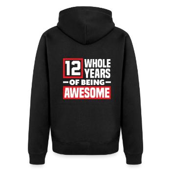 Fête d’anniversaire pour enfants du 12e anniversaire - Veste à capuche bio Premium Unisexe - noir - Dos - Nico (187cm)