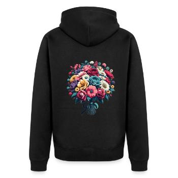 Botanique Bliss Bouquet de fleurs sauvages amoureux de la Nature - Veste à capuche bio Premium Unisexe - noir - Dos - Nico (187cm)
