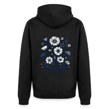 Botanique Bliss Bouquet de fleurs sauvages amoureux de la Nature - Veste à capuche bio Premium Unisexe - noir - Dos - Nico (187cm)