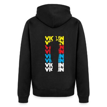 Geige Violine Geigenspieler Violinenspieler - Unisex Premium Bio Zip Hoodie - Schwarz - Hinten - Nico (187cm)